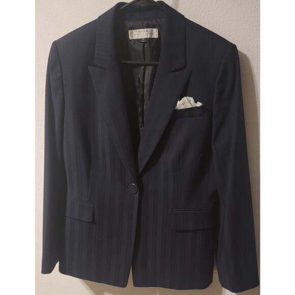 Tahari Arthur S Levine Stripped Classic Womens Blazer Size 14 Petite Old Money - Picture 1 of 9